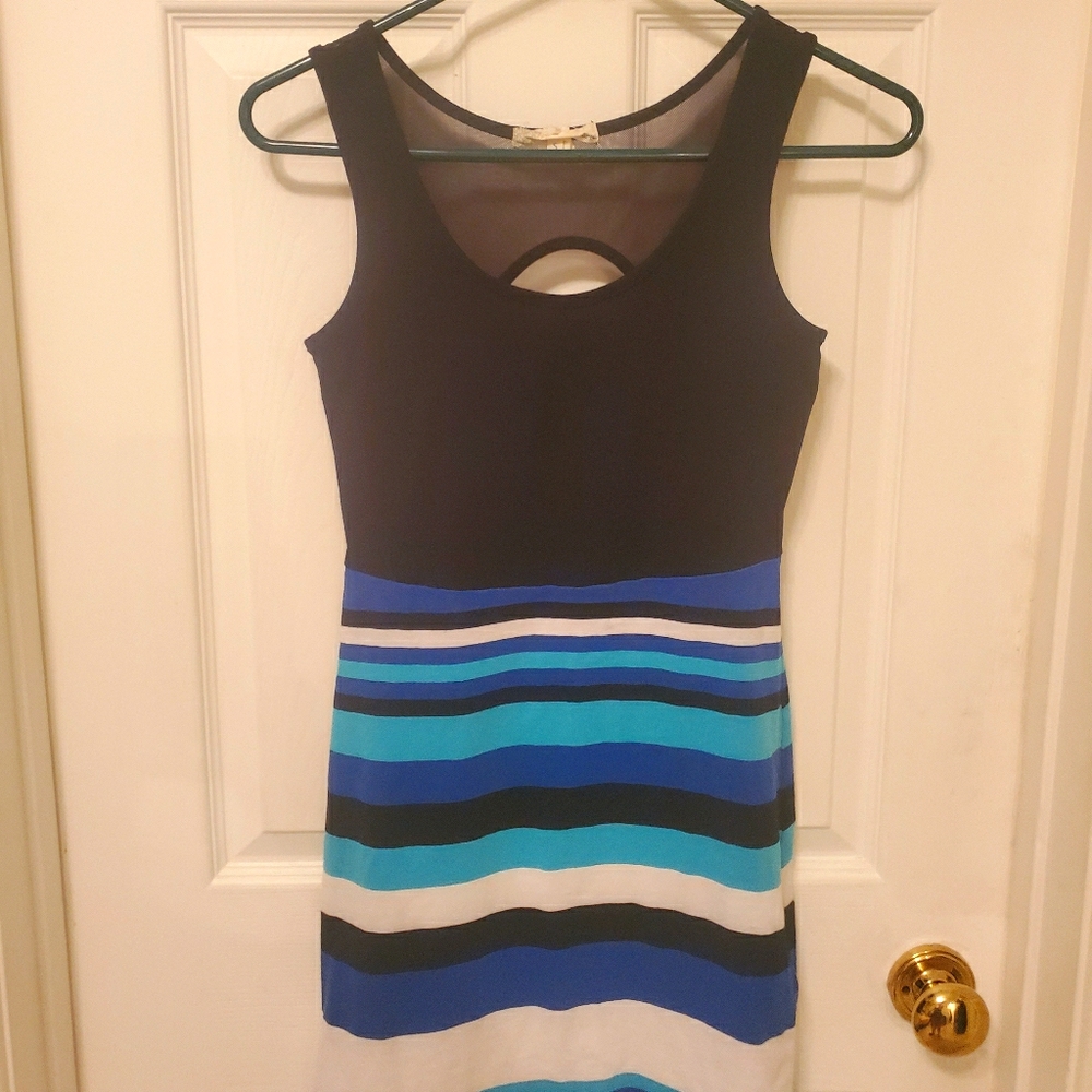 Derek heart small striped bodycon dress